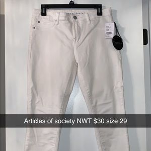 White- articles of society- NWT- $30
